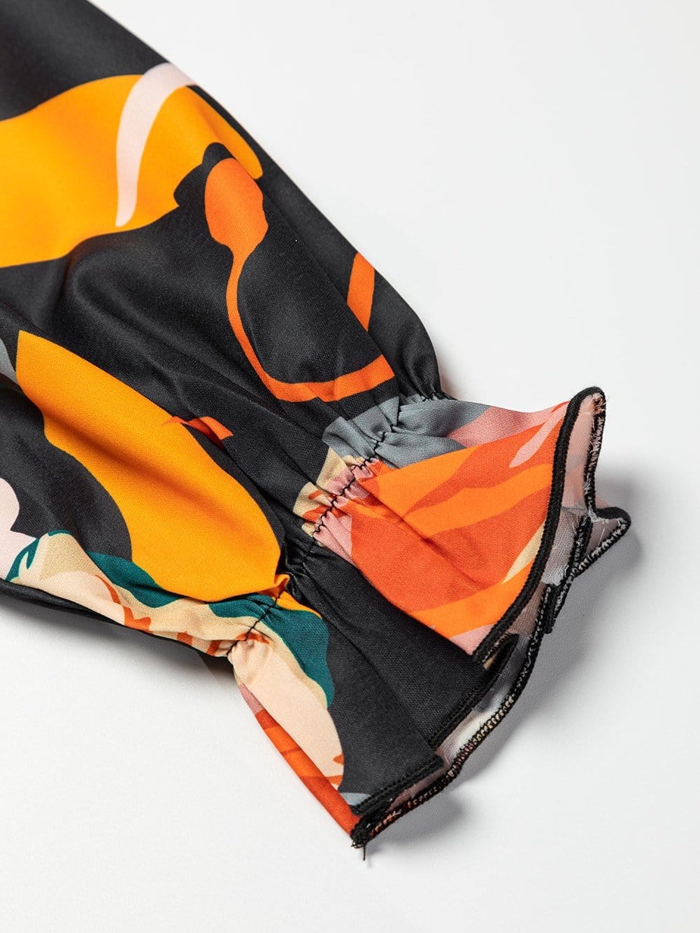 Black and Orange Floral Shirt from MsDressly