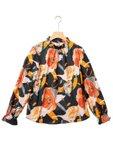 Black Floral Mock Neck Blouse from MsDressly