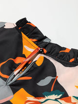 Black and Orange Floral Shirt from MsDressly