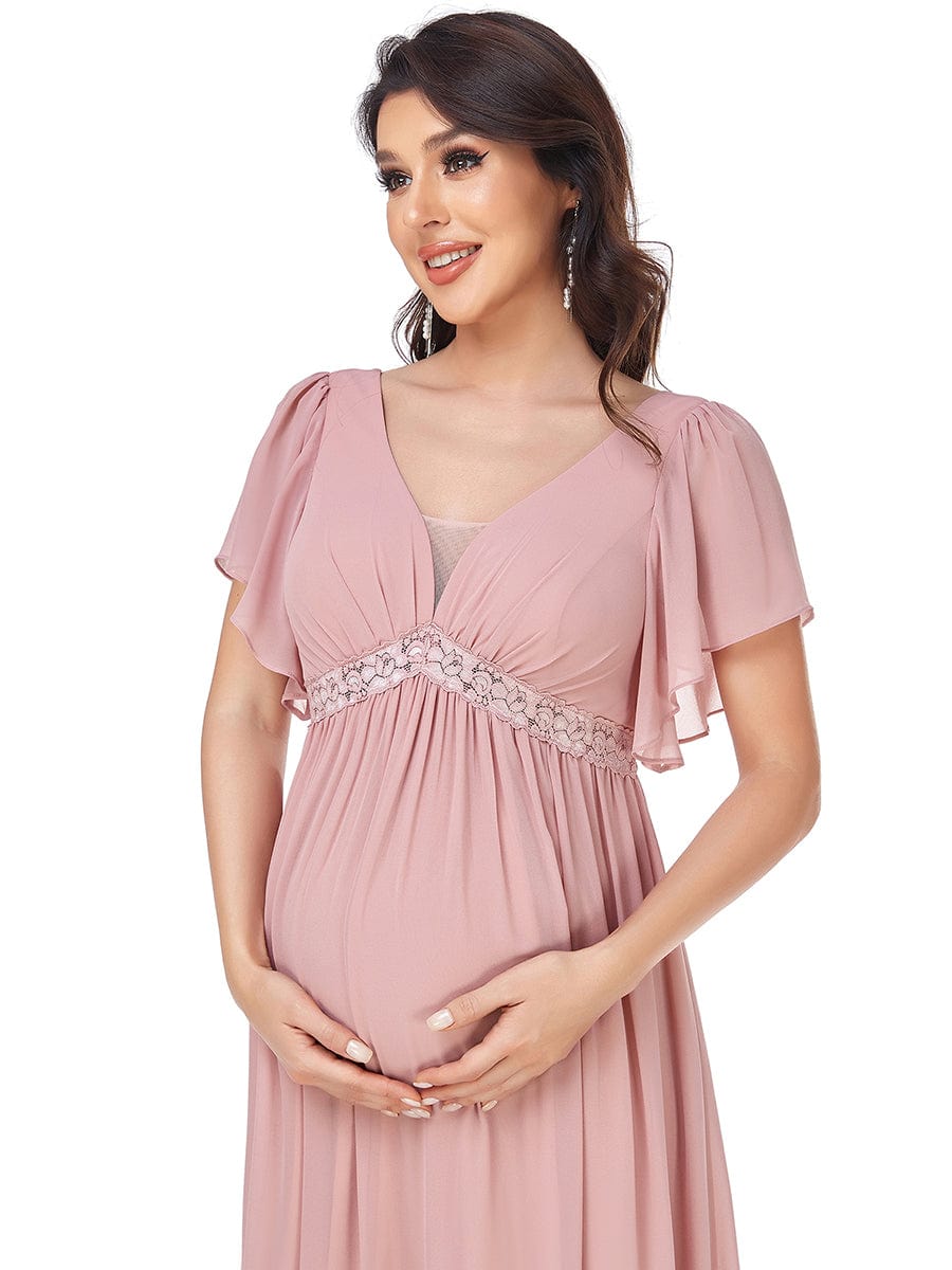 A-line Maternity Dress with Ruffles from MsDressly