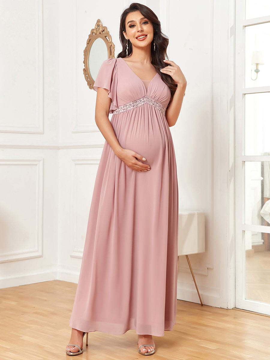 A-line Maternity Dress with Ruffles from MsDressly