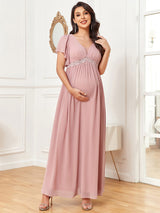 A-line Maternity Dress with Ruffles from MsDressly