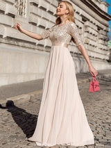 A-Line Sequined Formal Dress from MsDressly
