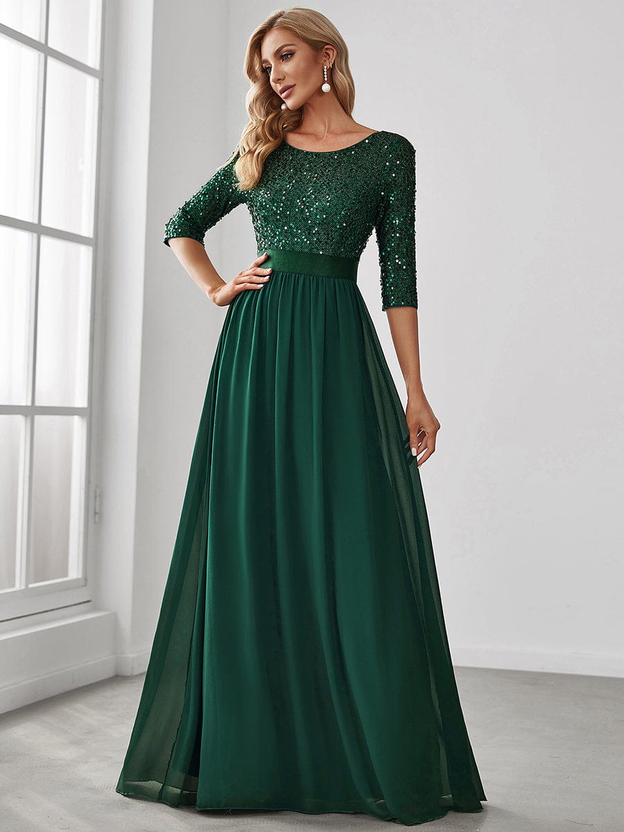 A-Line Sequined Formal Dress from MsDressly