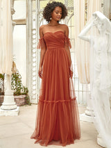 A-Line Maxi Dress with Flutter Sleeves and Ruffles from MsDressly