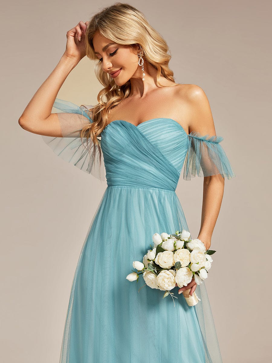 A-Line Maxi Dress with Flutter Sleeves and Ruffles from MsDressly