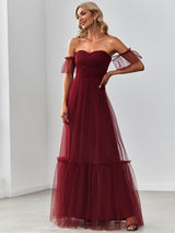 A-Line Maxi Dress with Flutter Sleeves and Ruffles from MsDressly