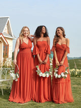 A-Line Maxi Dress with Flutter Sleeves and Ruffles from MsDressly