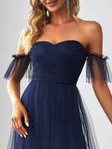 A-Line Maxi Dress with Flutter Sleeves and Ruffles from MsDressly