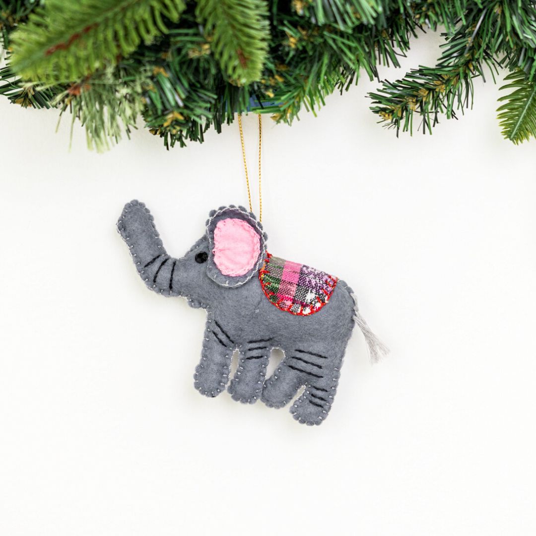 Felt Elephant Ornament from Upavim Crafts