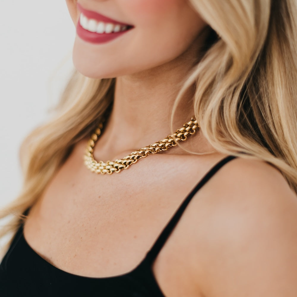 Elise Woven Chain Necklace - WATERPROOF from Pretty Simple
