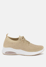 Elizha Stud Embellished Lace Up Sneakers from London Rag International