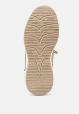Elizha Stud Embellished Lace Up Sneakers from London Rag International