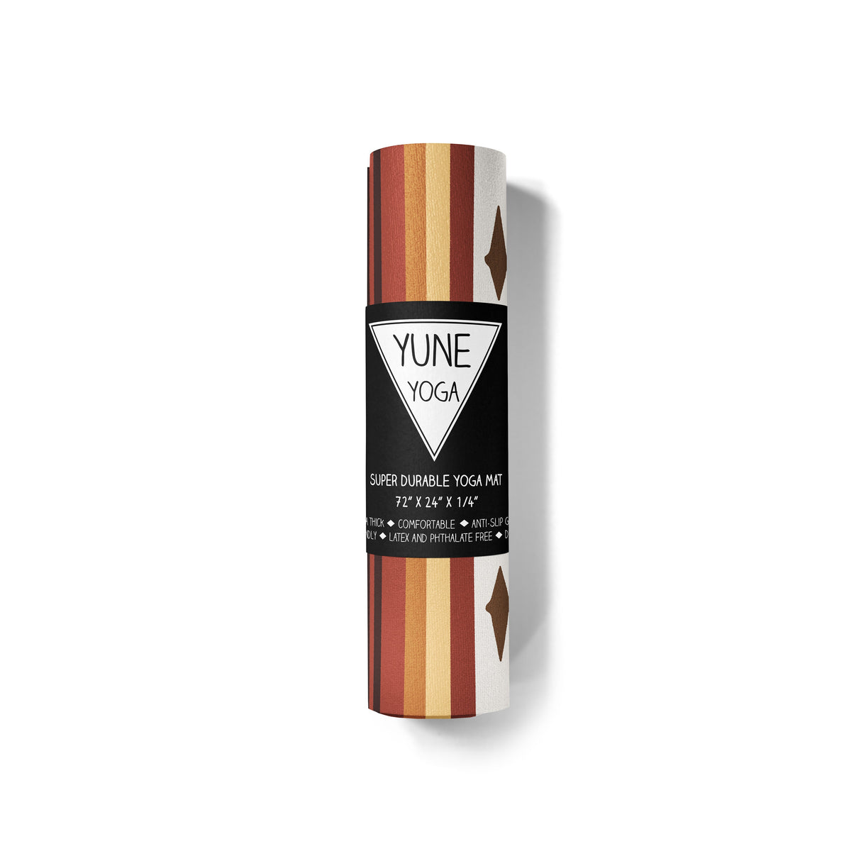 Elk Grove Yoga Mat – 6 mm Extra Thick, Double-Sided Non-Slip, Eco-Friendly PER with Earth-Tone Striped Design | from Yune Yoga