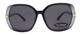 Ellis, (Polarized) Women Sunglasses, 1.1mm Polarized Grey Lenses, 100% UVA-B Protection (Black) (Square) Trendy Metal Temple NY Fifth Avenue From NY Fifth Avenue