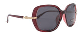 Ellis, (Polarized) Women Sunglasses, 1.1mm Polarized Grey Lenses, 100% UVA-B Protection (Red) (Square) Trendy Metal Temple NY Fifth Avenue From NY Fifth Avenue
