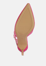 Elvira Rhinestone Embellished Strap Up Sandals from London Rag International