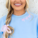 Embroidered 'Bow Collar' Crewneck Sweatshirt from United Monograms
