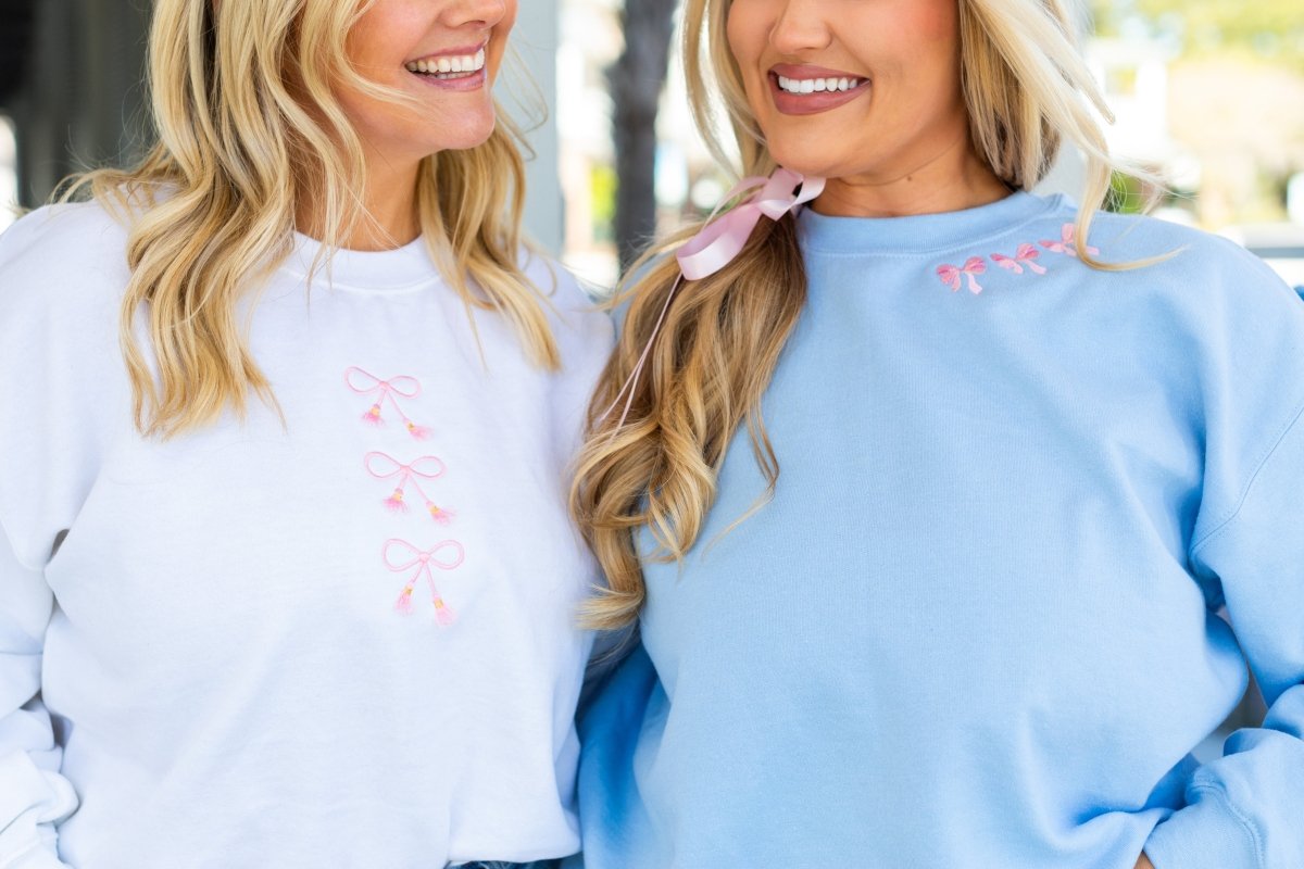 Embroidered 'Bow Collar' Crewneck Sweatshirt from United Monograms