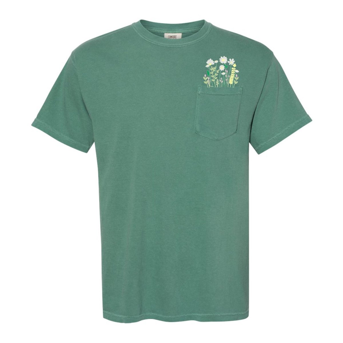 Embroidered 'Floral Pocket' Pocket T-Shirt from United Monograms
