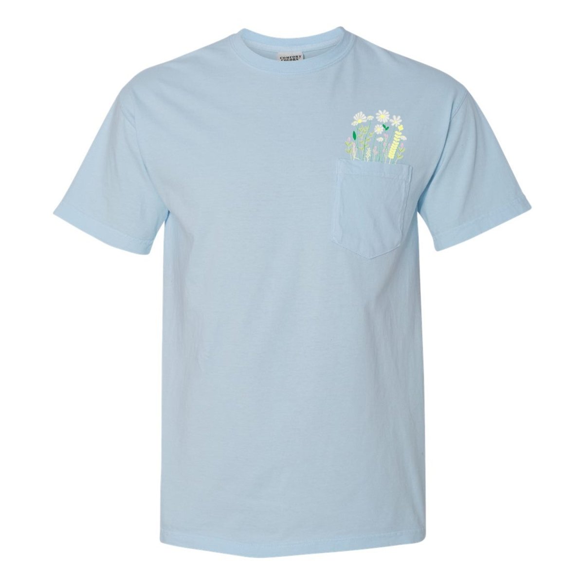 Embroidered 'Floral Pocket' Pocket T-Shirt from United Monograms