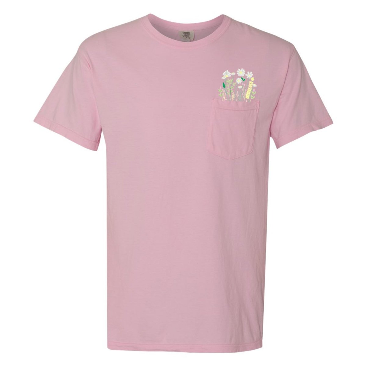Embroidered 'Floral Pocket' Pocket T-Shirt from United Monograms