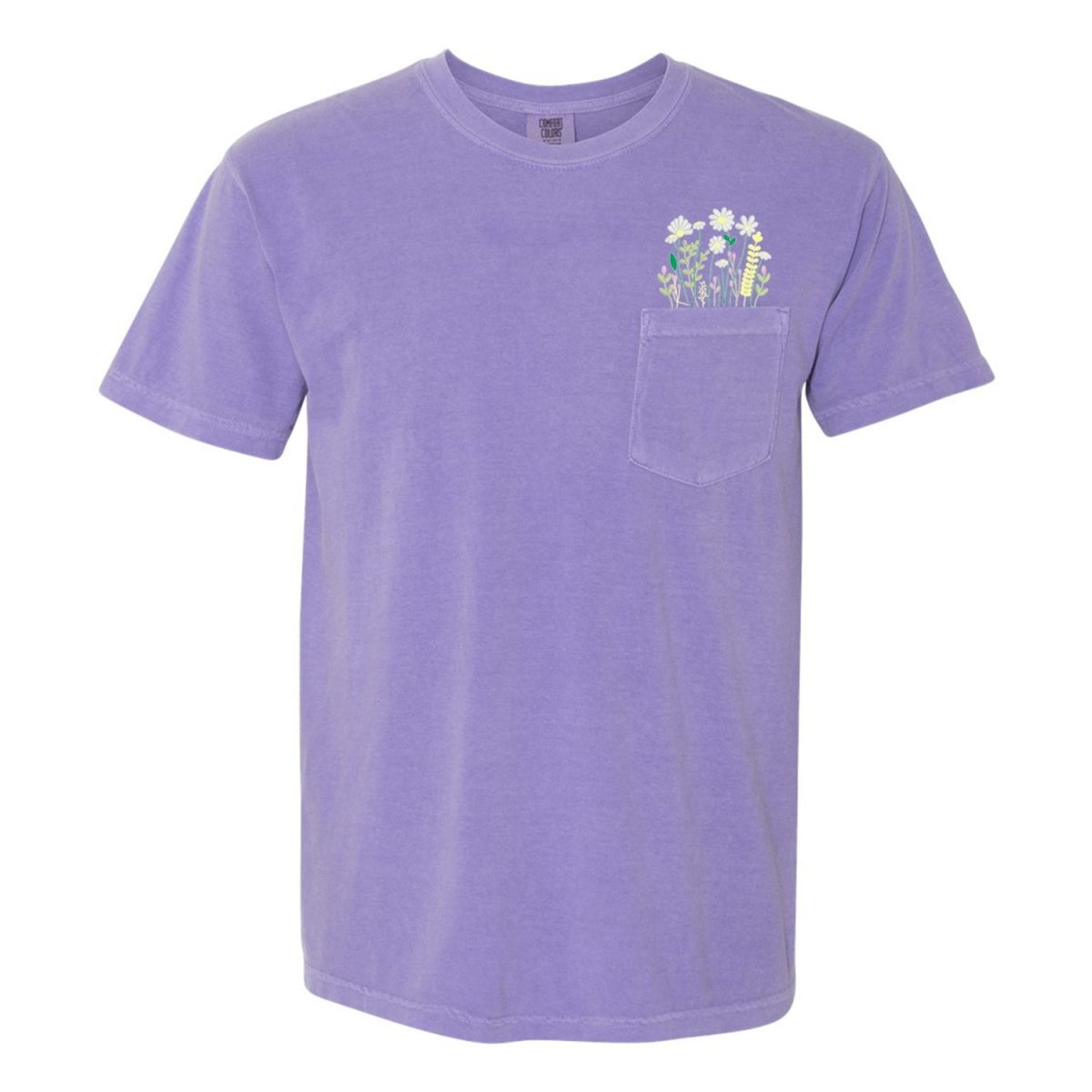 Embroidered 'Floral Pocket' Pocket T-Shirt from United Monograms