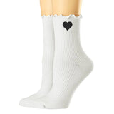 Embroidered Heart Ruffle Sock from United Monograms