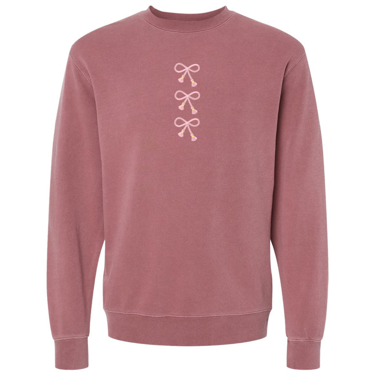 Embroidered Tasseled 'Bows' Cozy Crew from United Monograms