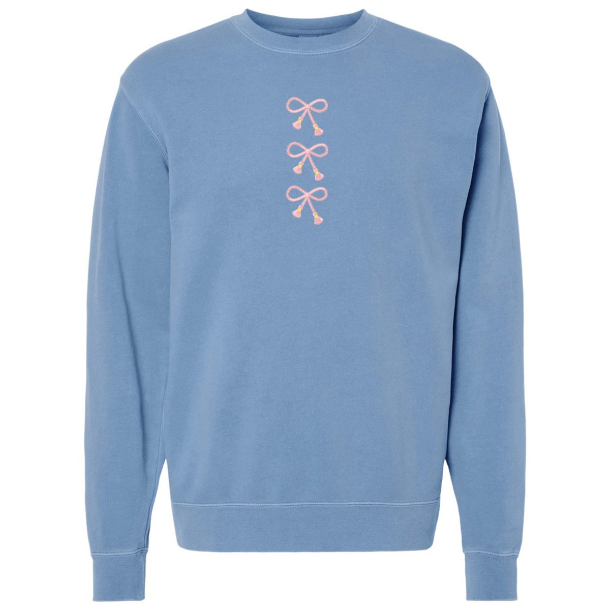 Embroidered Tasseled 'Bows' Cozy Crew from United Monograms
