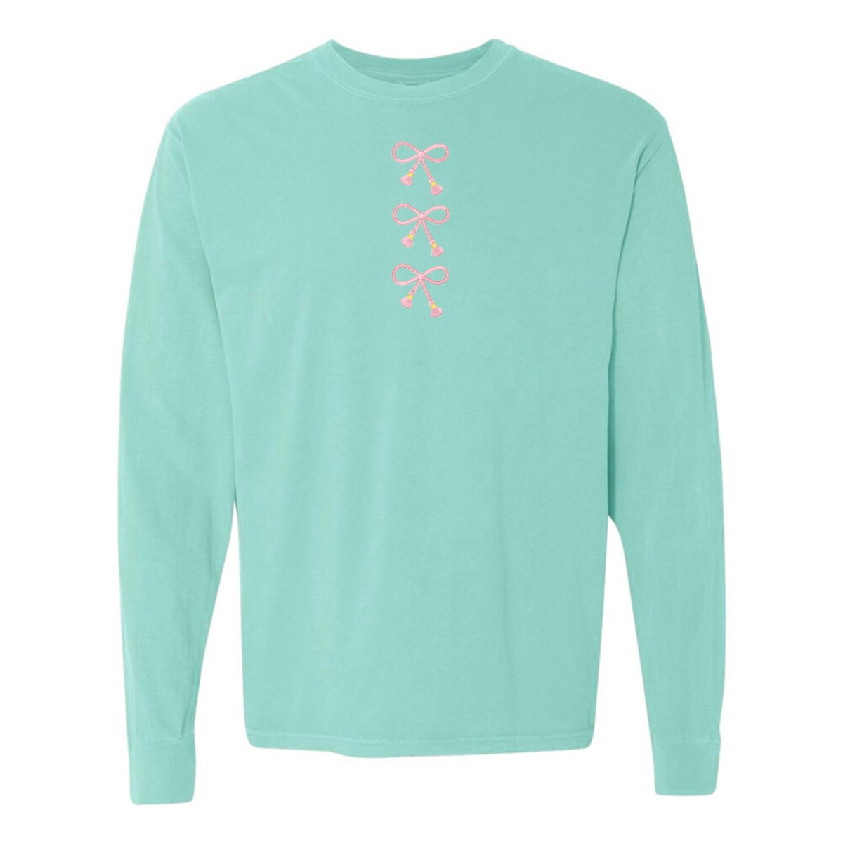 Embroidered Tasseled 'Bows' Long Sleeve from United Monograms