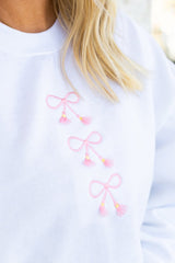 Embroidered Tasseled 'Bows' Sweatshirt from United Monograms