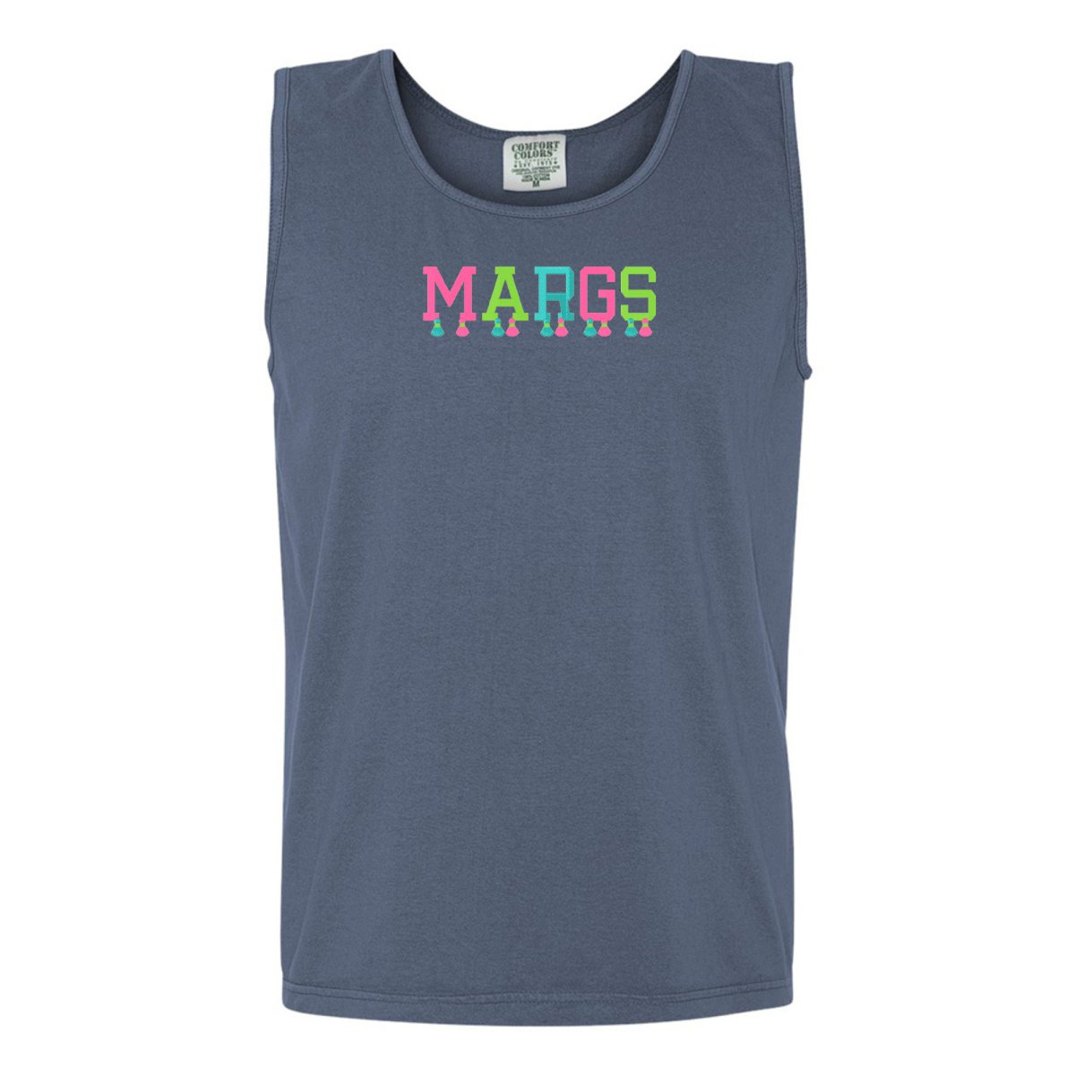 Embroidered Tasseled 'Margs' Tank Top from United Monograms