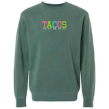 Embroidered Tasseled 'Tacos' Cozy Crew from United Monograms