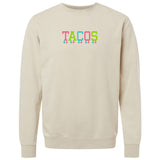 Embroidered Tasseled 'Tacos' Cozy Crew from United Monograms