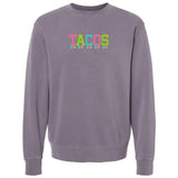 Embroidered Tasseled 'Tacos' Cozy Crew from United Monograms