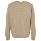Embroidered Tasseled 'Tacos' Cozy Crew from United Monograms