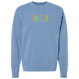 Embroidered Tasseled 'Tacos' Cozy Crew from United Monograms