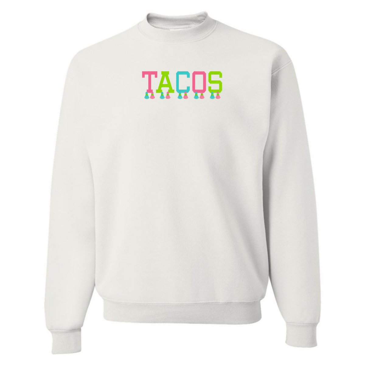Embroidered Tasseled 'Tacos' Sweatshirt from United Monograms