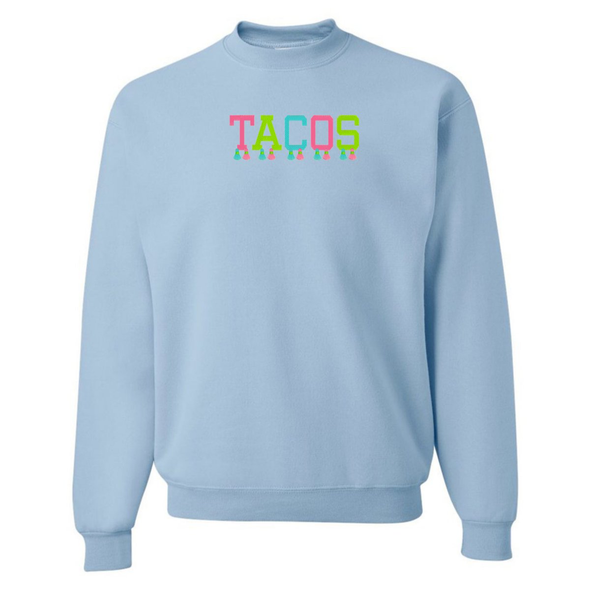Embroidered Tasseled 'Tacos' Sweatshirt from United Monograms