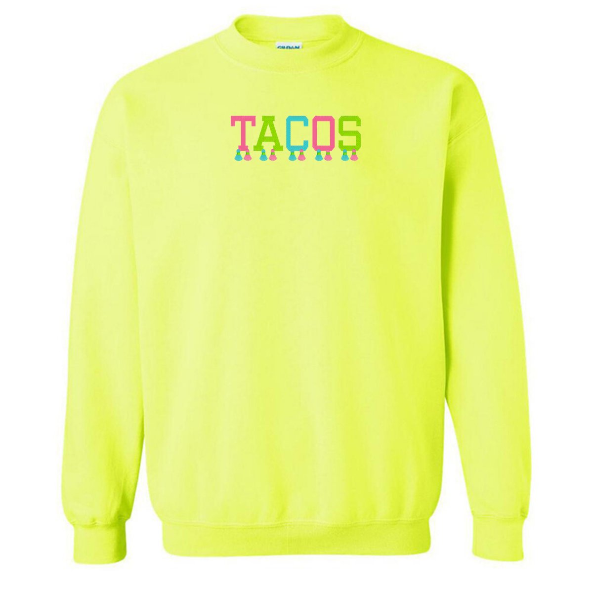Embroidered Tasseled 'Tacos' Sweatshirt from United Monograms