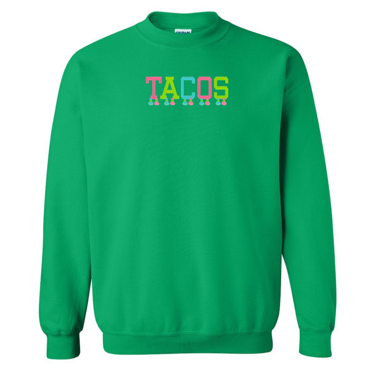 Embroidered Tasseled 'Tacos' Sweatshirt from United Monograms