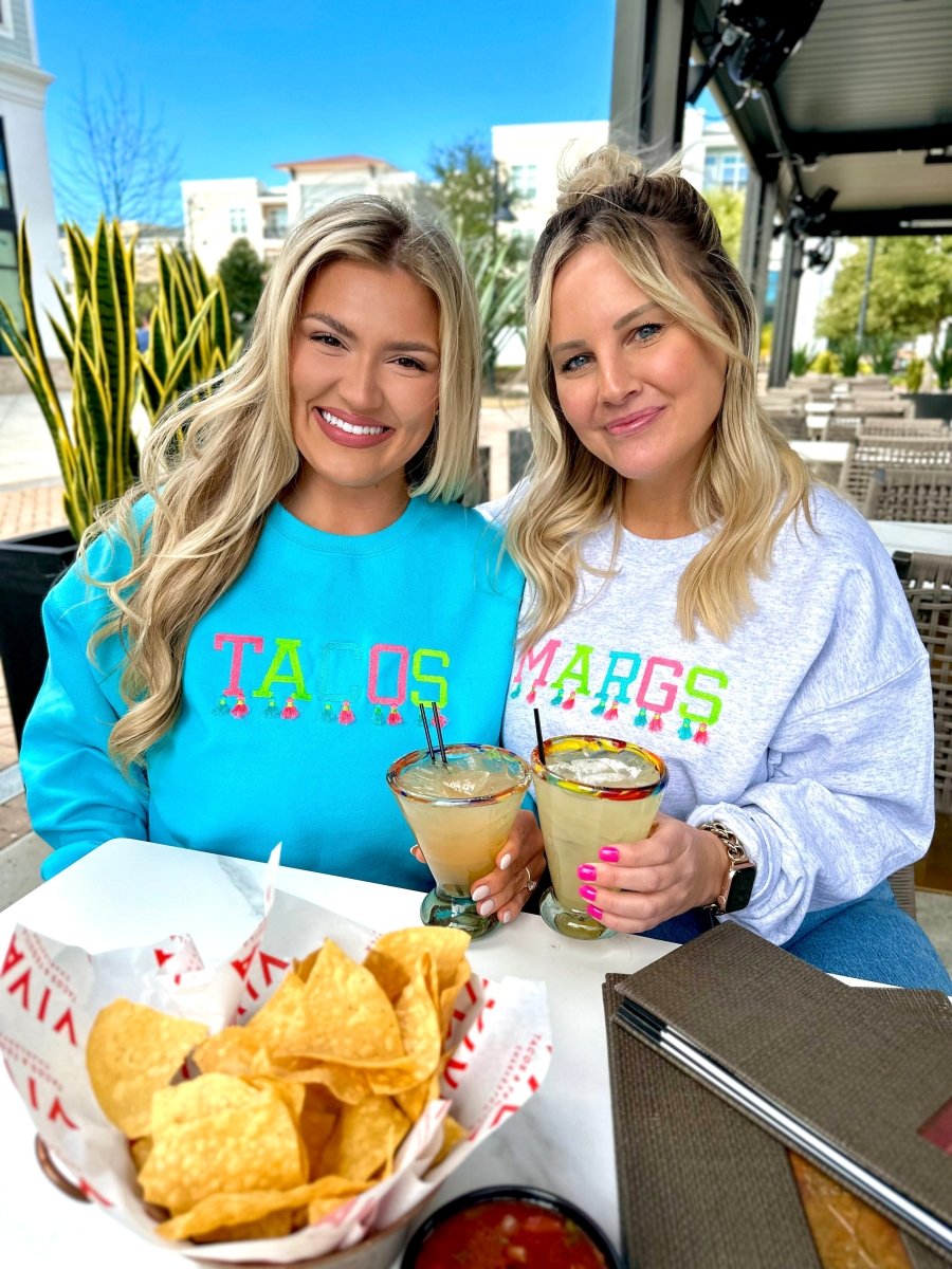 Embroidered Tasseled 'Tacos' Sweatshirt from United Monograms