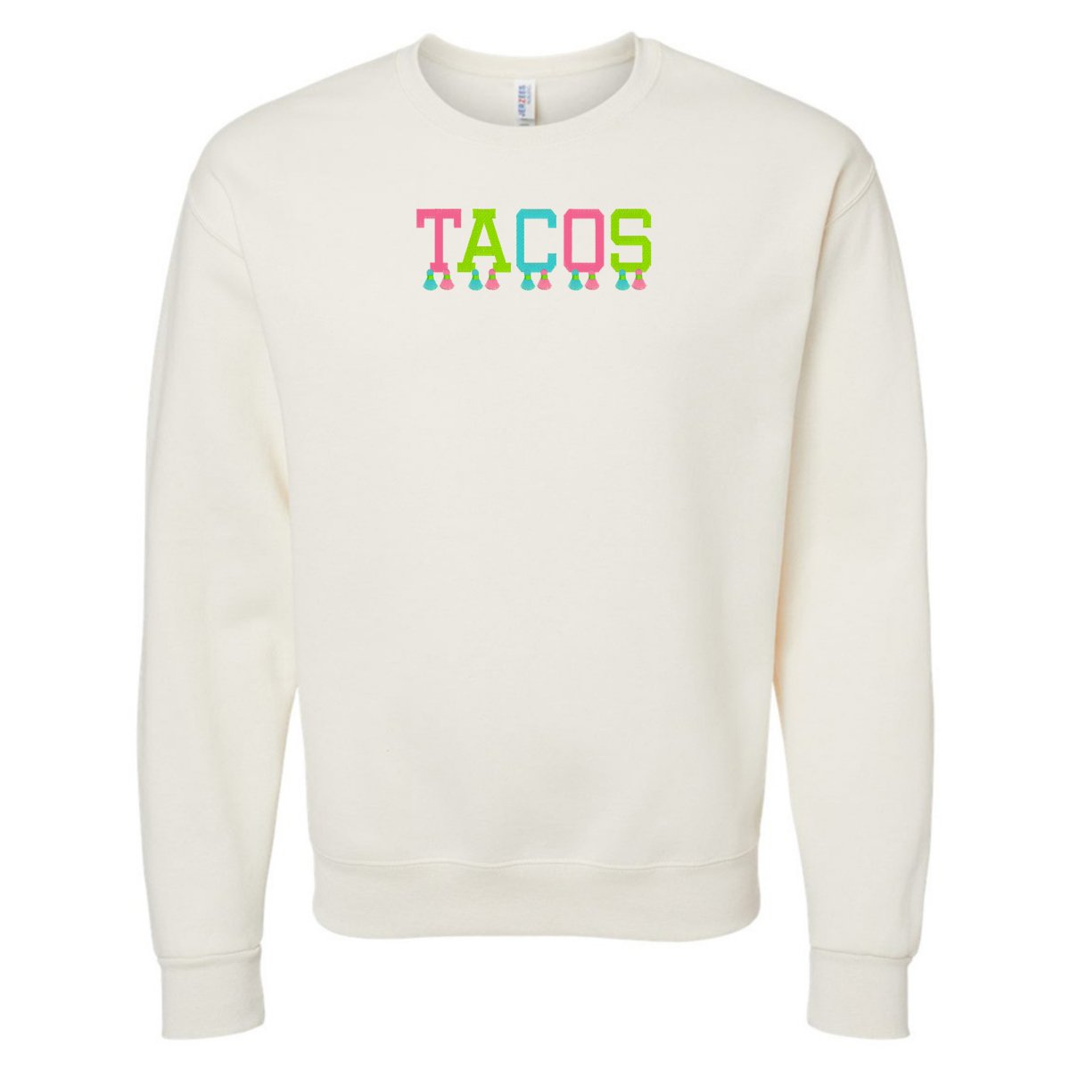 Embroidered Tasseled 'Tacos' Sweatshirt from United Monograms