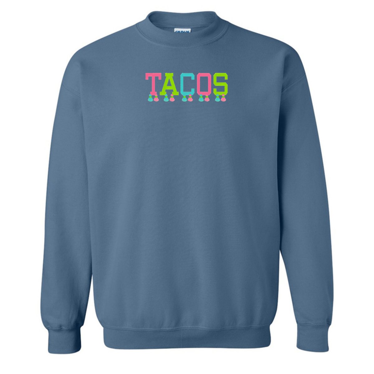 Embroidered Tasseled 'Tacos' Sweatshirt from United Monograms