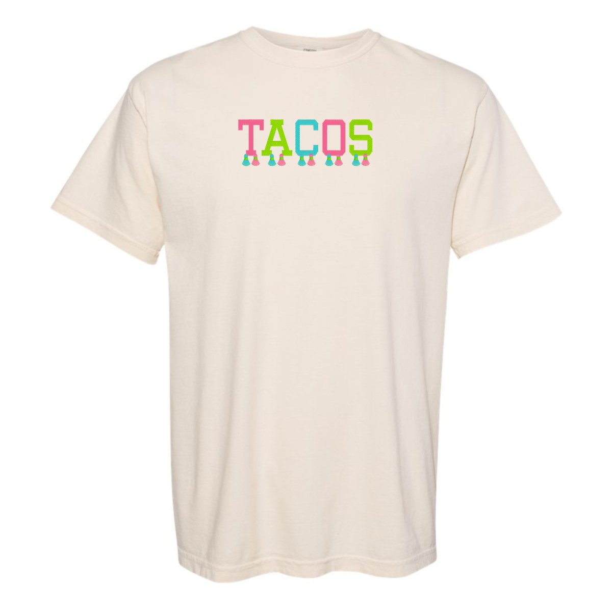 Embroidered Tasseled 'Tacos' T-Shirt from United Monograms