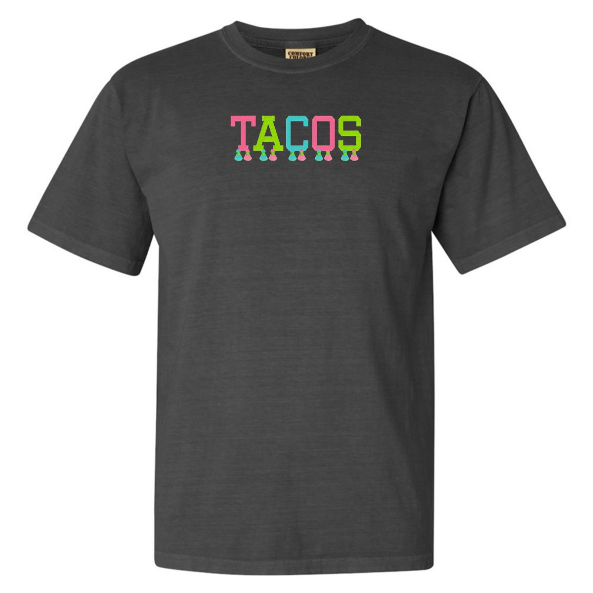 Embroidered Tasseled 'Tacos' T-Shirt from United Monograms