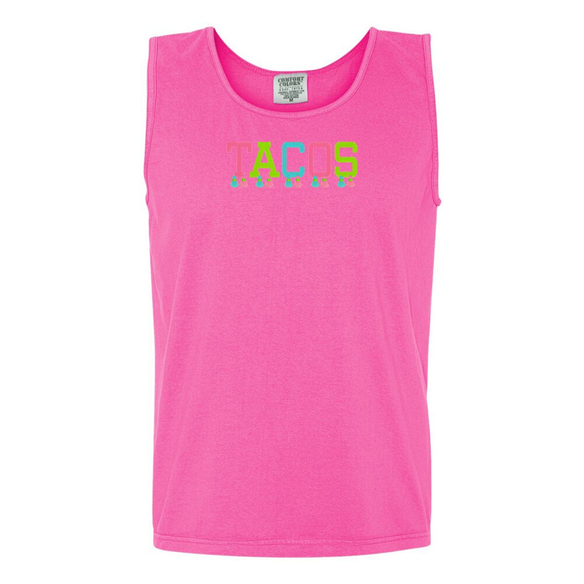 Embroidered Tasseled 'Tacos' Tank Top from United Monograms