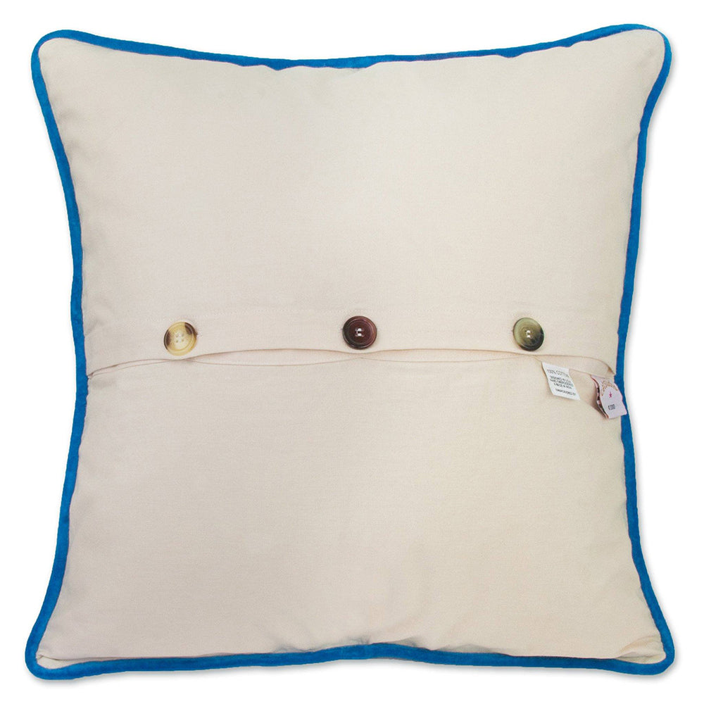 Emerald Coast Hand-Embroidered Pillow from Quirks!