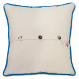 Emerald Coast Hand-Embroidered Pillow from Quirks!